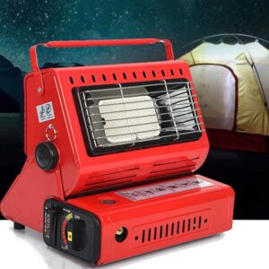 WJWA Butane Heater Camping Heaters with Gas Regulator, 1.3KW Outdoor Warmer for Tent Cooking Ice Fishing Hiking Patio Survival Emergency (Color : Red)