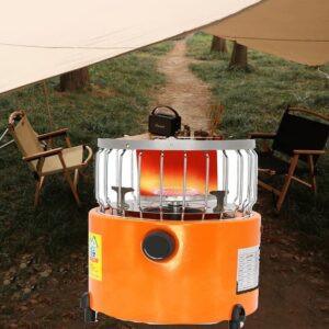 WJWA Camping Propane Heater Outdoor Portable Gas Heater & Stove 2 in 1 Space Warmer Butane Tent Heater Cooking System, Orange/Blue (Color : Orange)