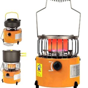 WJWA Gas Heater Portable Propane Or Butane Stove for Camping Ice Fishing Gas Heaters for The Home with Handle 2 in 1 Space Warmer (Color : Orange)