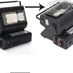 WJWA Gas Stove 1300W Camping Gas Heater Portable Ceramic Stove Adjustable Dual-Purpose Propane Or Butane Mini Outdoor Warmer (Color : Black)