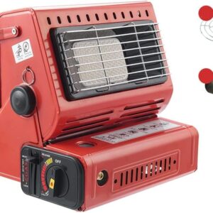 WJWA Outdoor Heater Cooker Gas Heater 1.3KW Mini Propane Heaters 90 Degree Rotatable Warmer, Lightweight for Ice Fishing Camping Tent Hunting (Color : Red)