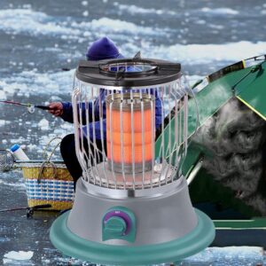 WJWA Patio Heater Tabletop Gas Heater 2 in 1 Portable Camping Stove, Infrared Winter Warmer for Ice Fishing Hiking Hunting Survival Emergency