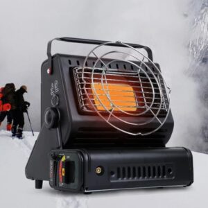 WJWA Portable Gas Heater 1.3KW Outdoor Camping Butane Heater with Handle Mobile Space Warmer for Patio Tent Ice Fishing Hiking