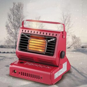 WJWA Portable Propane Heater, Space Warmer for Camping Tent, 2 in 1 Heater Gas Stove, Adjustable Multifunctional Gas Heater, 1300W (Color : Red)
