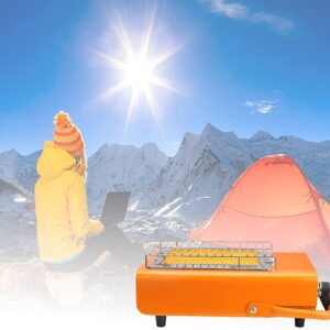 Yellow Portable Gas Heater, Gas Heater Portable, Camping Warmer, Portable Windproof Camping Gas Stove for Hiking, BBQ, Winter Camping, Outdoor Fishing (Color : Yellow)