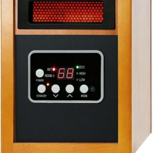 YIE Dr Infrared Heater DR-968 Portable Space Heater, 1500-Watt, Cherry, Red