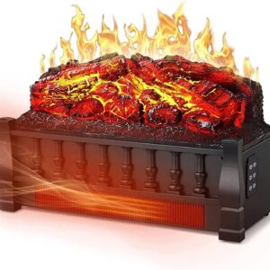 XQSSB Electric Fireplace Log Set Heater Remote Control, Flame Brightness Adjustable Realistic Warm Air Heater Desk Table Heater Suitable for Living Room Bedroom Winter Heater,A