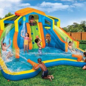 Banzai Inflatable Adventure Club Dual Slide and Pool Backyard Water Park 87