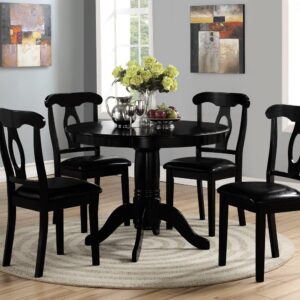 Black 5-Piece Traditional Dining Set