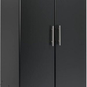 Black Elite Wardrobe Cabinet Durable, solid handles in classic brushed nickel