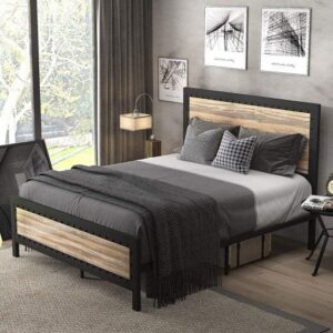 Black-brown Heavy Duty Full Size Bed Frame