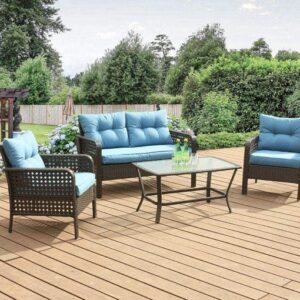 Blue Patio Outdoor Furniture Set