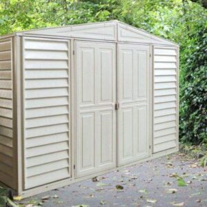 DuraMax 10.5’x3′ Woodbridge SidePro Vinyl Shed with Foundation