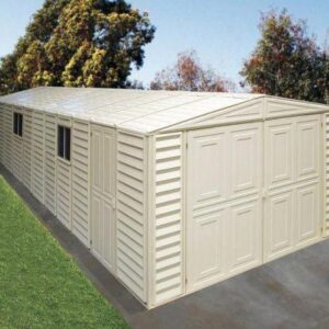 DuraMax Vinyl Garage Building Shed with Foundation Kit