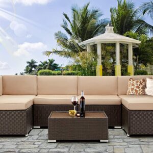 Brown 7 Piece Outdoor Patio Furniture Set