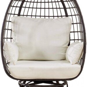 Brown Swivel Egg Cuddle Outdoor Chair