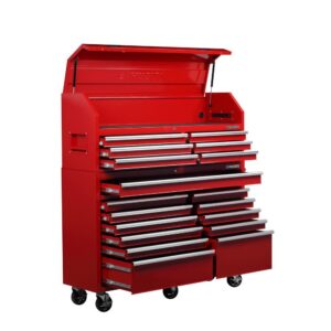 Husky 61 in. W x 18 in. D 18-Drawer Tool Chest and Rolling Cabinet Combo in Red-H61CH6TR12R