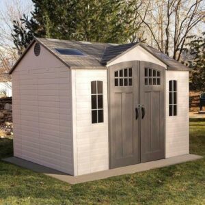 10′ x 8′ Outdoor Storage Shed with Carriage Doors, High-density polyethylene