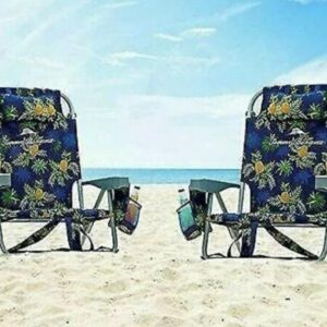 2 PACK || Tommy Bahama Backpack Beach Folding Deck Chair Yellow Pineapple 2020
