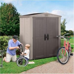 Keter Factor Large 6 x 3 ft. Resin Outdoor Backyard Garden Storage Shed