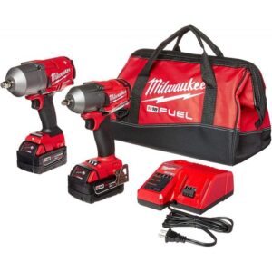 Milwaukee 2 PC M18 FUEL Auto Kit – 1/2″ Impact Wrench and 3/8″ Impact Wrench