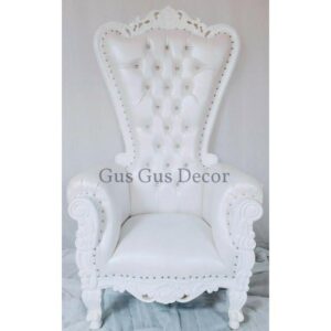 Queen 70in Throne Chair  vinyl with  finish