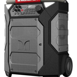 Monster Rockin' Roller 270 Portable Indoor/Outdoor Wireless Speaker, 200 Watts, Up to 100 Hours Playtime, IPX4 Water Resistant, Qi Charger, Connect to Another TWS Speaker