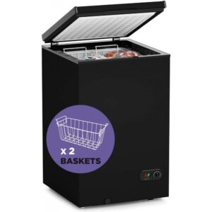 Northair Chest Freezer – 3.5 Cu Ft with 2 Removable Baskets – Reach In Freezer Chest – Quiet Compact Freezer – 7 Temperature Settings – Black