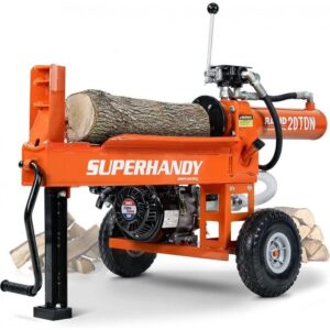 SuperHandy Log Splitter Portable Horizontal Full Beam with Steel Wedge for Fire Wood Splitting Forestry Harvesting (Orange)