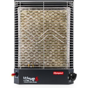 Camco Olympian RV Wave-6 LP Gas Catalytic Safety Heater, Adjustable 3200 to 6000 BTU, Warms 230 Square Feet of Space, Portable and Wall Mountable