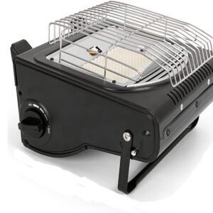 Camping Gas Heater, 2 in 1 Portable Propane Heater & Stove, Adjustable Warmer Heating Furnace for Camping, Fishing, Patio, Hiking (Color : Black)