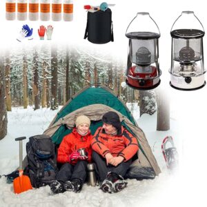 Camping Heater Portable Kerosene Stove Convection Kerosene Wick Heater Outdoor Hiking Ice Fishing Emergency Heaters Burner 4.6L 6L Red, White (Color : Red (4.6L 6 Wicks))