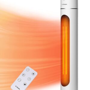 Electric Space Heater for Large Room, 34″ Ceramic Tower Heater with Remote, 1500W Space Heater with Thermostat, 12H Timer, 70° Oscillating, Overheating Protection for Garage, Home Office Indoor Use