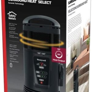 Honeywell HZ-445R Ceramic Surround Heat Whole Room Heater with Remote Control, Black