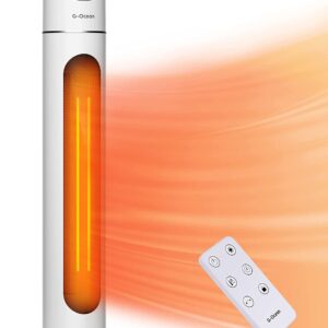 Space Heater for Large Room, 34″ Tower Heater with Remote, 1500W Space Heater with 12H Timer, 70° Oscillating, Adjustable Thermostat, Overheating & Tip-over Protection for Garage, Home Indoor Use