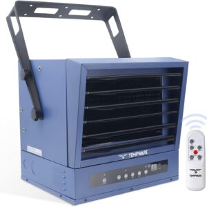 TEMPWARE Electric Garage Heater, 10,000-Watt Digital Fan-Forced Ceiling Mount Shop Heater with Full-Function Remote, 240-Volt Hardwired Heater with 12-Hour Timer, Ideal for Workshop Greenhouse