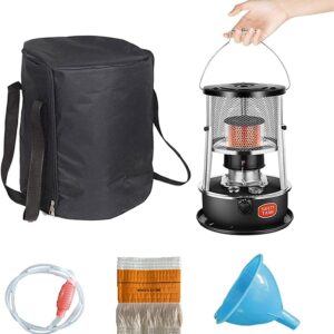 TXNNYLF 4.5L Portable Kerosene Heater Stove 9000 BTU/H Petroleum Heating Furnace Height Adjustable Stove Oil Heaters for Indoor Outdoor Camping Deck (Color : Black)