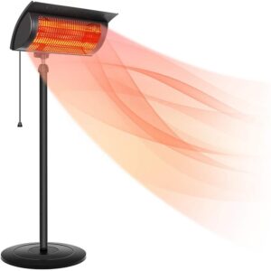 Tenozek Standing Heater Patio Outdoor Balcony, Courtyard with Overheat Protection, 750W/1500W