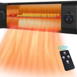 THERMATRONICS Garage Electric Patio Heater, Fast Heating Outdoor Heater for Patio, Waterproof Wall-Mounted/Freestanding Heater