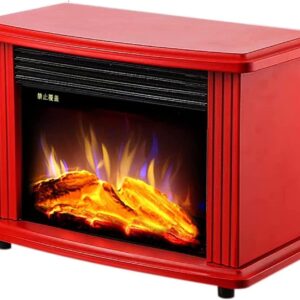 XQSSB 1800W Vertical Home Retro Electric Heater Simulation Flame Hot Type Heaters Office Electric Heaters 3D Electric Fireplace for Living Room Bedroom Winter Heater