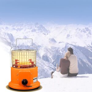 2 in 1 Outdoor Heater, Gas Stove Camp Garage Tent Hunting Blind Heater, Multifunctional Butane Space Heaters with Portable Handle for Ice Fishing, Hunting Outdoor, Camping (Color : Orange)