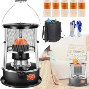 3000W Camping Kerosene Stove Burner, 33x33x46CM Outdoor Space Heater, Portable Petroleum Heater for Indoor Tent, Cooking, Emergency Patio (Color : Black 4.5L)