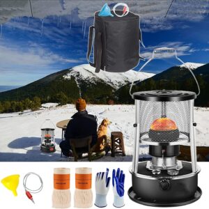 4.5L Kerosene Heater for Indoor Use 2600W, Interior Heating Adjustable in Height Mobile Heating Without Electricity, Efficient Kerosene Heater 360° Mobile Heater with 2 Spare Wicks, for Camping Tent