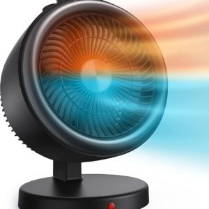 2-in-1 Vortex Portable Circulation Fan, 2 Heat and Fan Modes, 60°Wide Tilting Angle, Tip-over and Overheat Protections