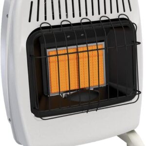12,000 BTU Propane / Natural Gas Wall Heater for Indoor Use – Dual Fuel, Vent-, with Standing Base Legs, white