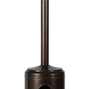 46000 BTU Garden Patio Mushroom Heater with Two Wheels, Commercial Propane Outdoor Heater, 86 Inches Tall Standing with Cover, with Hose Set, Hammered Bronze Powder Coated Iron Finish