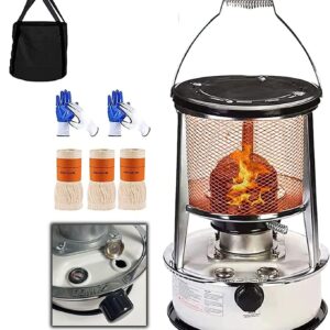 6L Indoor Kerosene Stove Burner, Mobile Tent Heater Radiant Heater with Automatic extinguishing and 3 Wicks, Large Efficient Oil Heaters