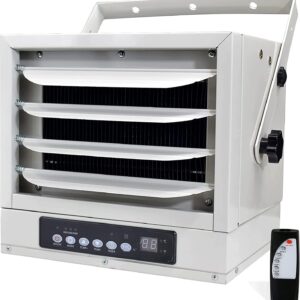 AKUSAKO Garage Heater with Remote – Digital Fan-forced Ceiling Mount Heater with Electric Control, 12H Timer,240V, Thermostat, Workshop Heaters for Warehouse, Greenhouse, Large Area Wall Heater