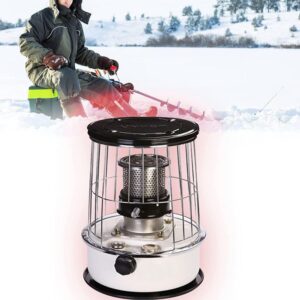 Bicsdam Portable 6L Kerosene Heater, Indoor Heater Non Electric Heater, 9000-BTU Multifunctional Stove with 4 Wicks, Kerosene Space Heater for Indoor and Outdoor, Camping and Fishing (Color : White)