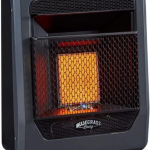 Bluegrass Living Natural Gas Vent Infrared Gas Space Heater With Base Feet – 10,000 BTU, T-Stat Control – Model B10TNIR-B-R (Renewed) , Black